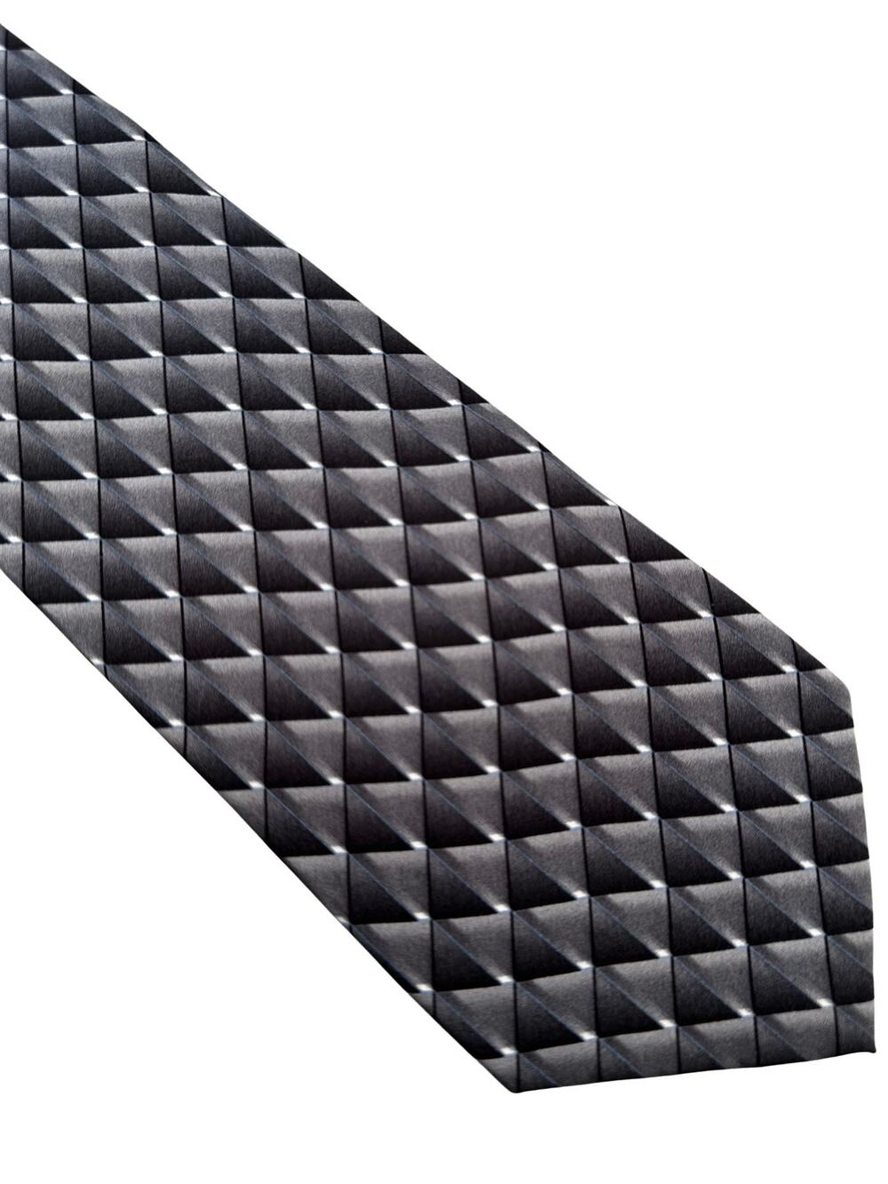 Vintage Blue Geometric Peebles Silk Necktie